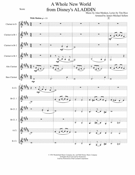 A Whole New World (from 'Aladdin') (arr. James-Michael Sellers)