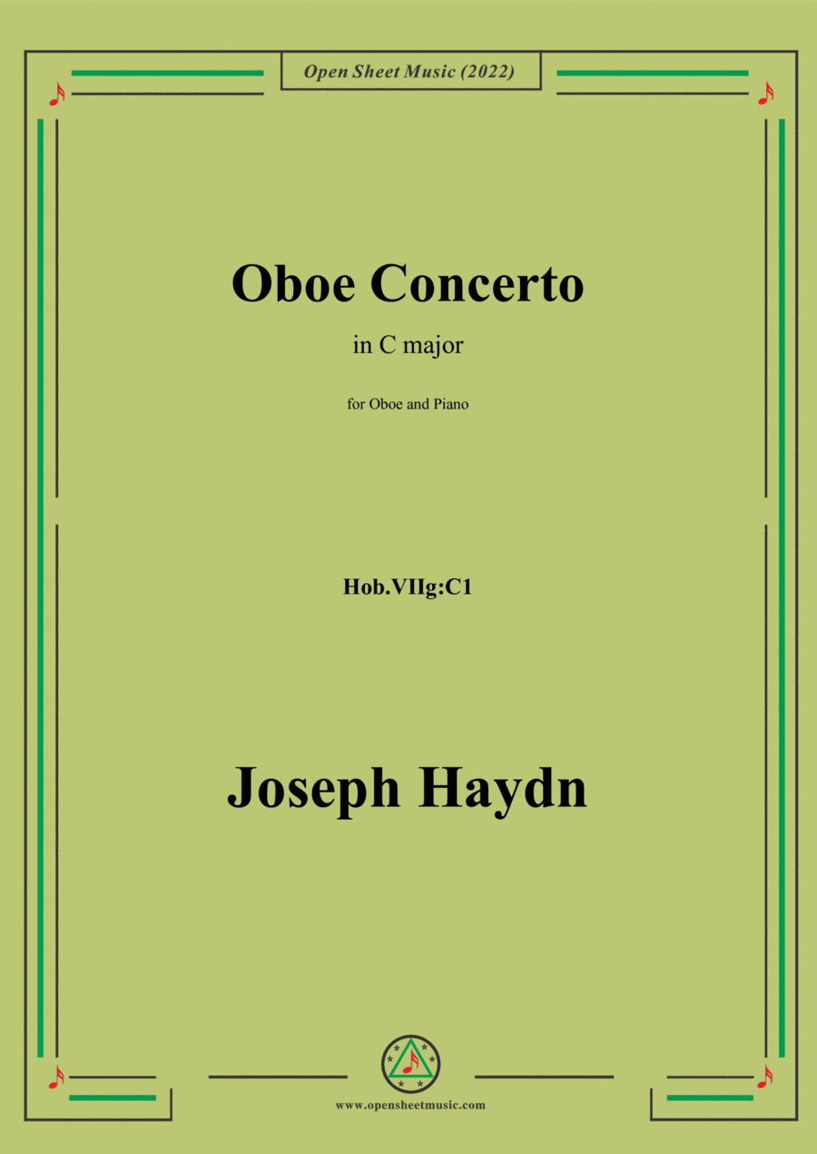Haydn-Oboe Concerto,in C major,Hob.VIIg:C1,for Oboe and Piano (arr. Open Cloud)