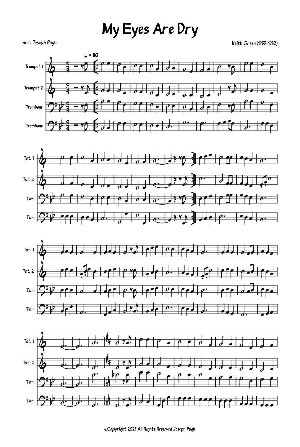 My Eyes Are Dry (arr. Joseph Pugh)