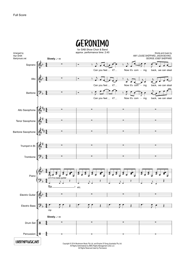 Geronimo (arr. Ashley Smith | LibertyMusic.net)