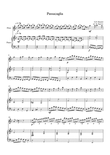 Passacaglia, Handel-Halvorsen, For Flute & Piano (arr. Eugene Egorov)