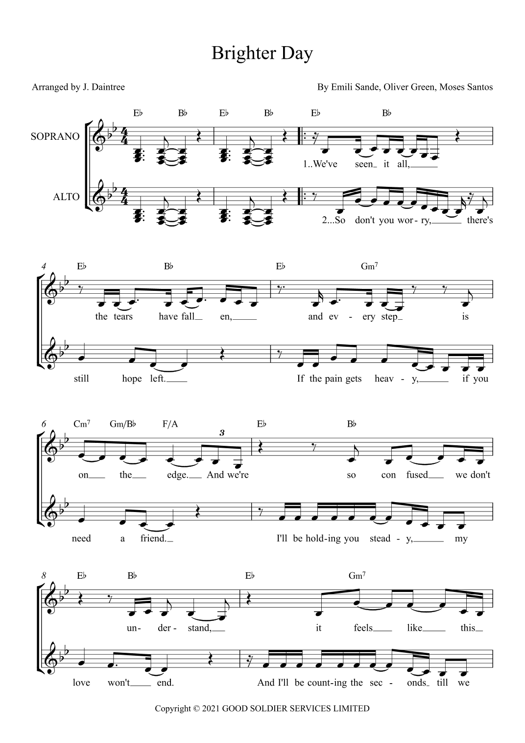 Brighter Days (arr. J. Daintree)