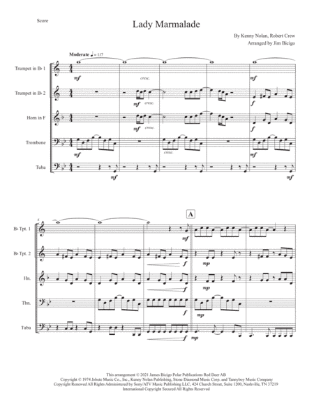 Lady Marmalade (arr. Jim Bicigo)