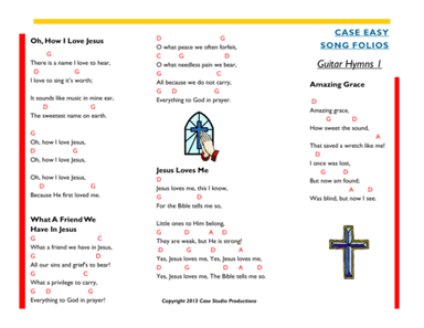 Guitar Hymns 1 - Case Easy Song Folios (arr. Case Studio Productions)