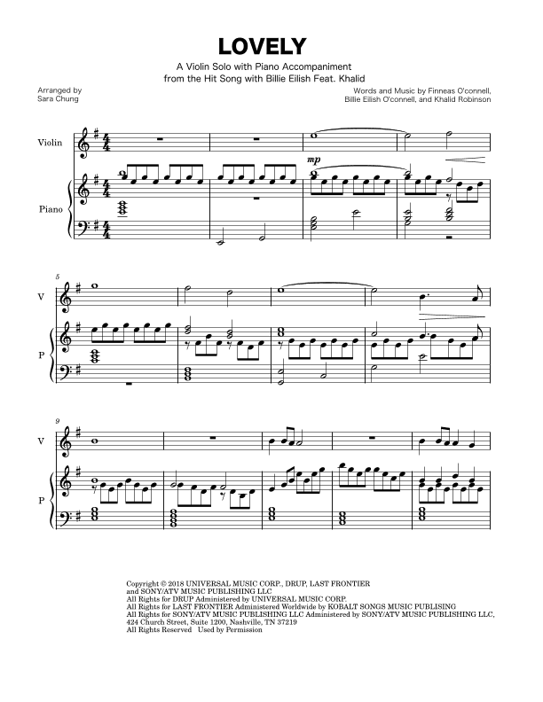 Lovely (arr. Sara Chung)