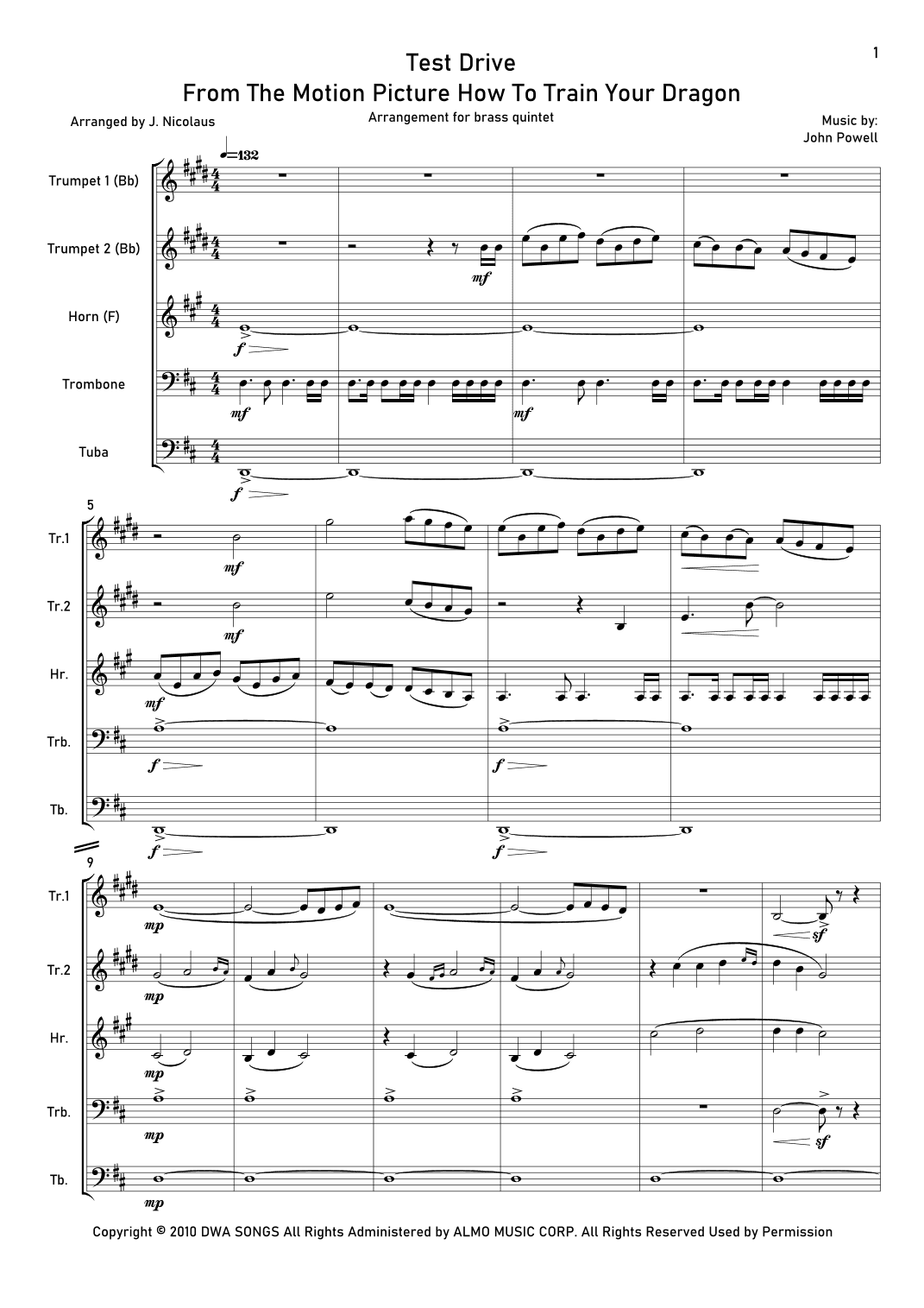 Test Drive (arr. John Nicolaus)