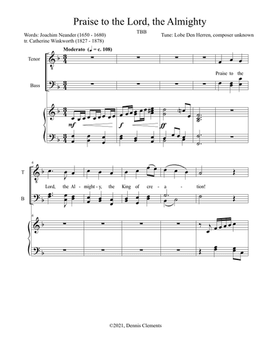 Praise to the Lord, the Almighty (arr. Dennis Clements)