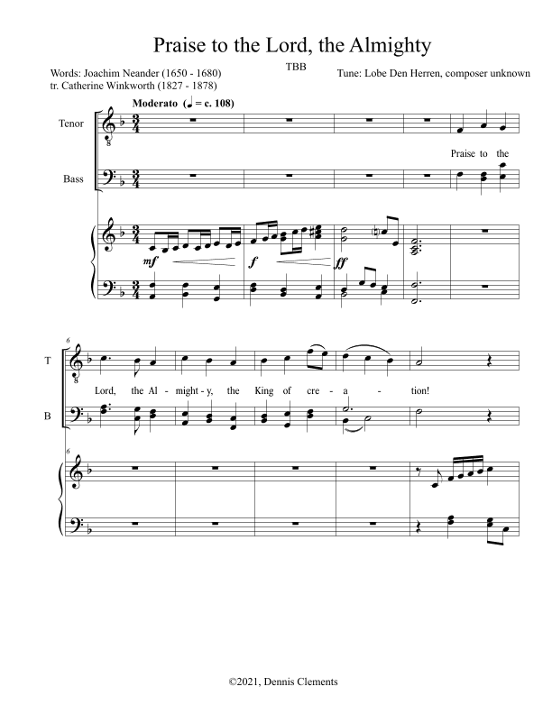 Praise to the Lord, the Almighty (arr. Dennis Clements)