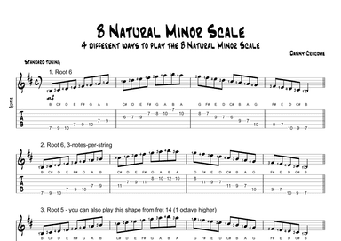 B Natural Minor Scale (4 Ways to Play)