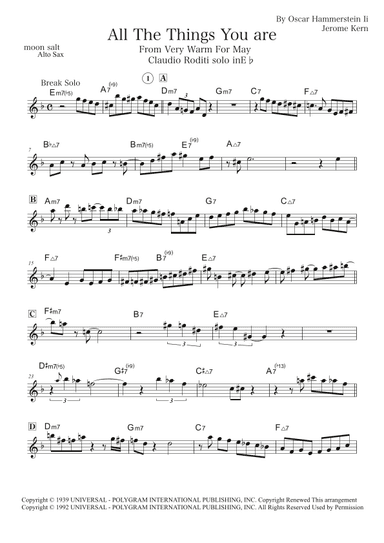 All The Things You Are (arr. moon salt)