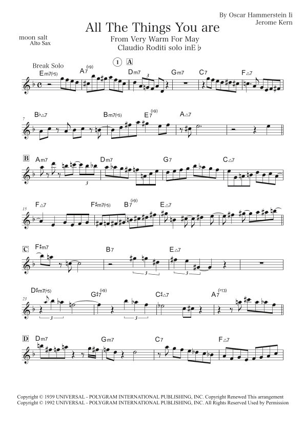 All The Things You Are (arr. moon salt)