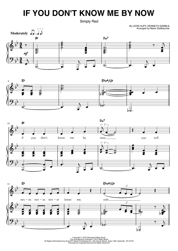 If You Don't Know Me By Now (arr. Mario Stallbaumer)