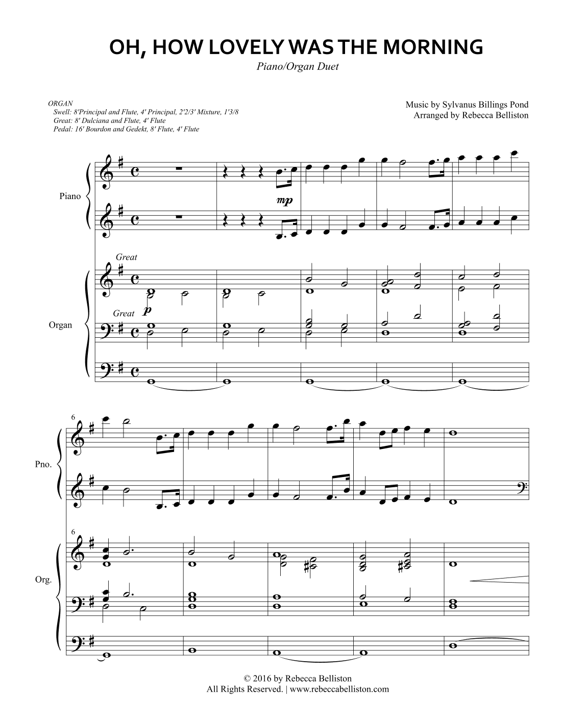 Oh, How Lovely Was the Morning/Joseph Smith's First Prayer (Piano/Organ Duet)