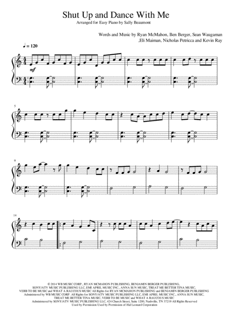 Shut Up And Dance (arr. Sally Beaumont)