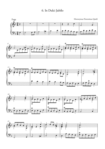 H. F. Quehl, Fuga - Fuga In Dulci Jubilo - Organ (arr. Ahiva Editions)