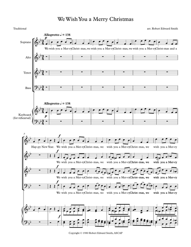 We Wish You a Merry Christmas (arr. Robert Edward Smith)