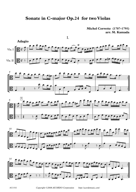 Sonate in C-major Op.24 for two Violas (arr. Mikio Kamada)