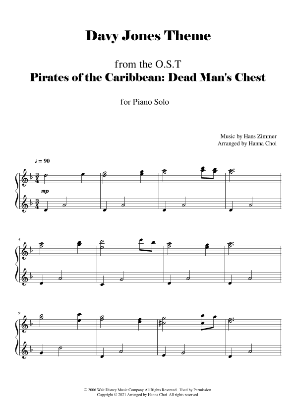 Davy Jones (arr. Hanna Choi)