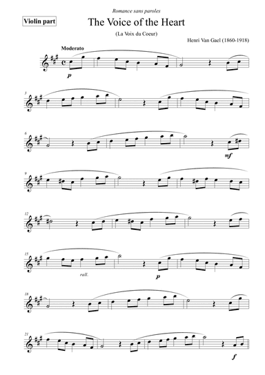 The voice of the heart (La Voix du Coeur) - for violin (arr. Passoni Music)