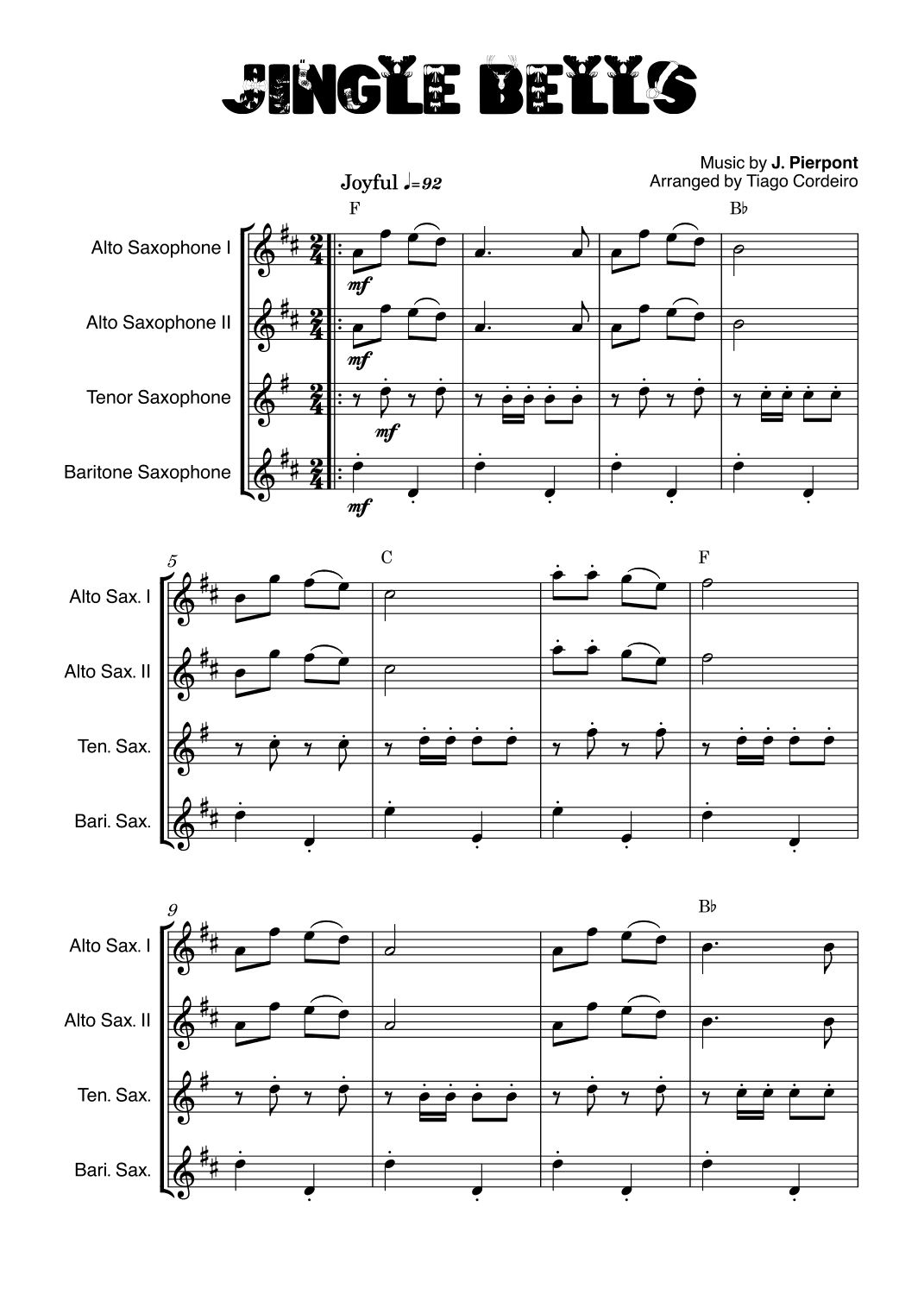 Jingle Bells (arr. Tiago Cordeiro)