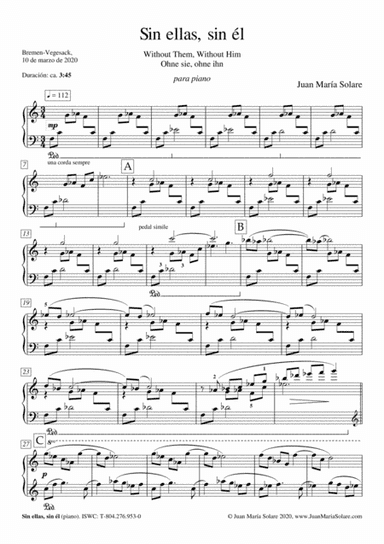 Sin ellas, sin él [piano solo]