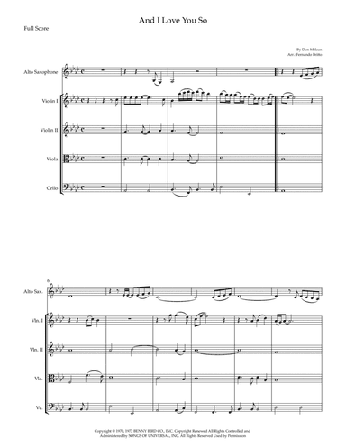 And I Love You So (arr. Fernando Britto)
