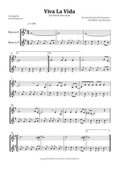 Viva La Vida (arr. Daniel Nakamura)