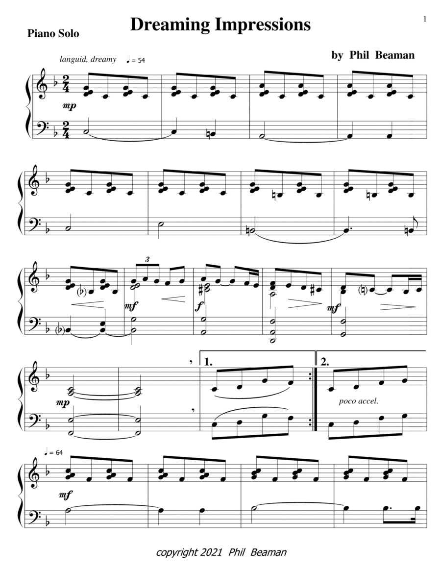 Dreaming Impressions-piano solo