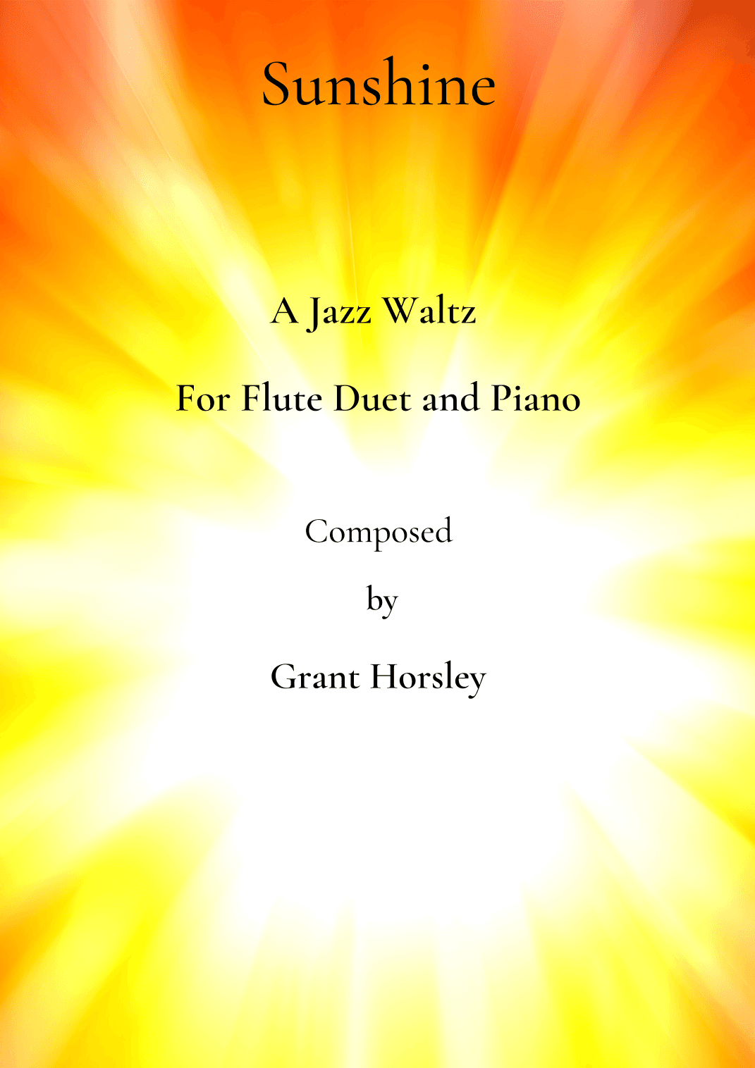 Sunshine. A Jazz Waltz for Flute Duet and Piano- Intermediate