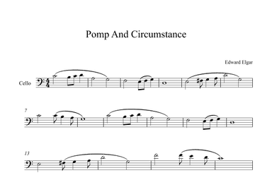 Pomp And Circumstance - Edward Elgar (Cello) C major (arr. Digital Book Music)