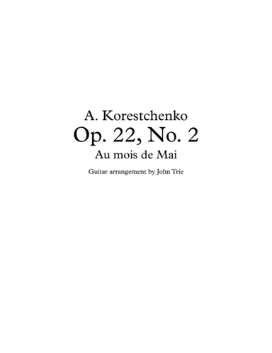 Opus 22, No. 2 - Au mois de Mai - tab (arr. John Trie)
