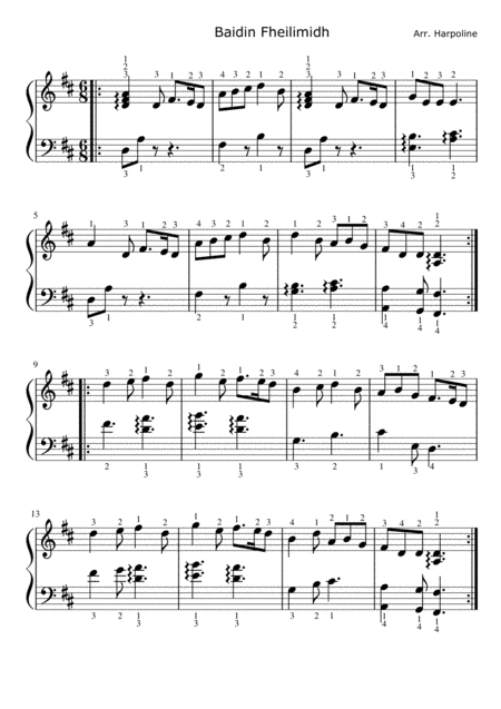 Baidin Fheilimidh in D (arr. Harpoline)
