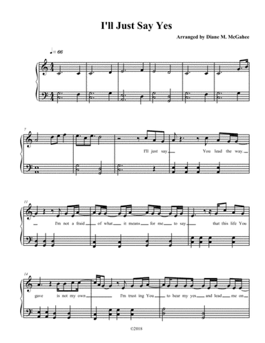 I'll Just Say Yes (arr. Diane M. McGahee)