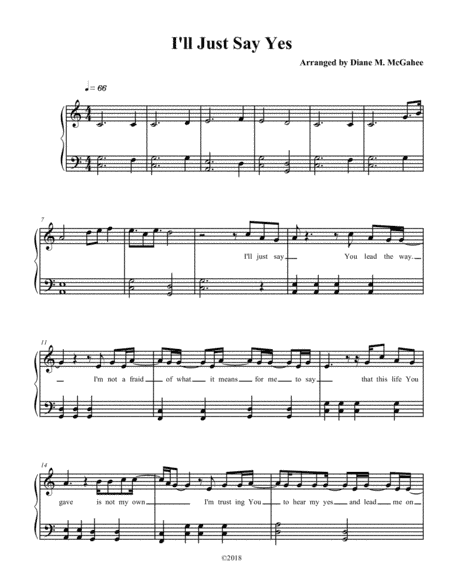 I'll Just Say Yes (arr. Diane M. McGahee)