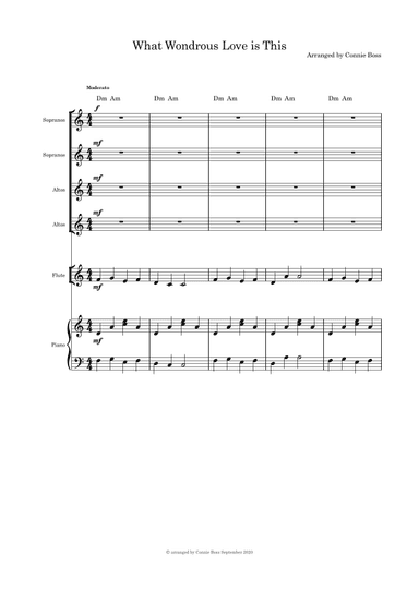 What Wondrous Love is This (Mary's Love) - Christmas Song SSAA, flute and piano (arr. Connie Boss)