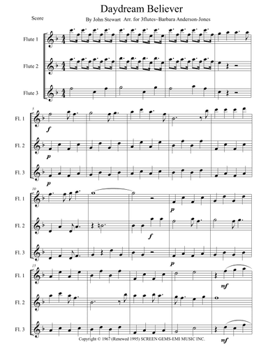 Daydream Believer (arr. Barbara Anderson-Jones)
