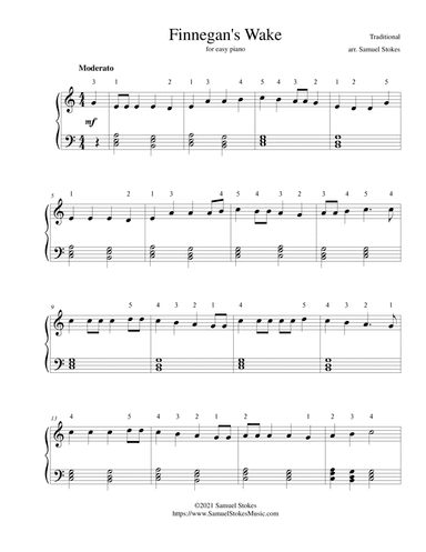Finnegan's Wake - for easy piano (arr. Samuel Stokes)