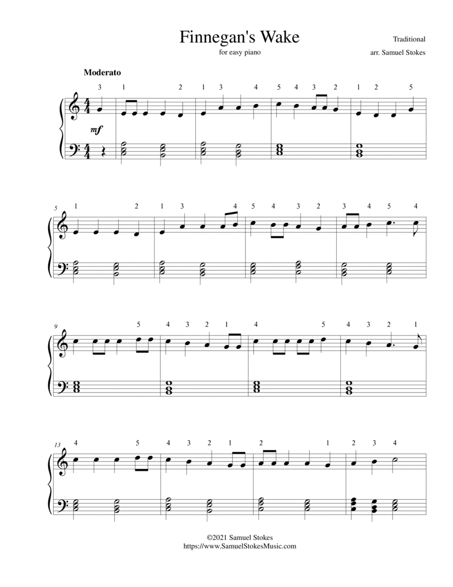 Finnegan's Wake - for easy piano (arr. Samuel Stokes)