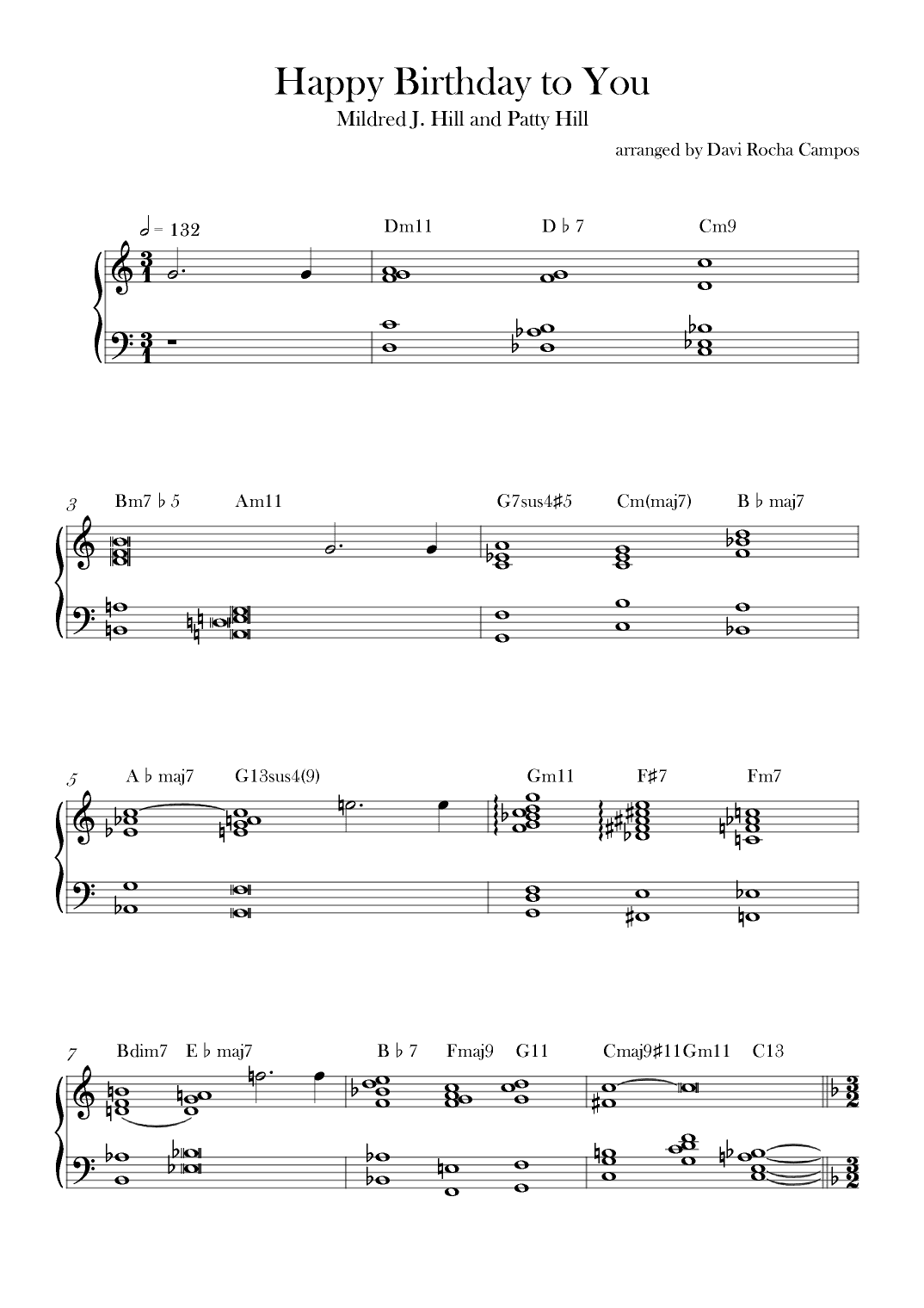 happy birthday to you (arr. Davi Rocha Campos)