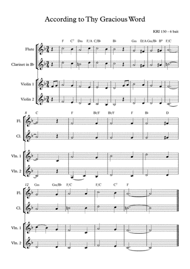 According to Thy Gracious Word (arr. Angie Wiranata)