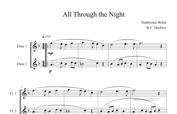All Through the Night (Flute Duet) (arr. B. C. Dockery)
