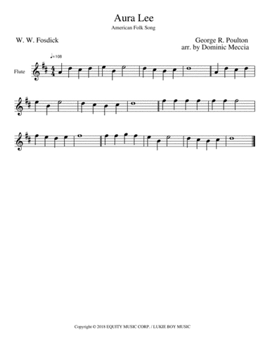 Aura Lee (arr. Dominic Meccia)
