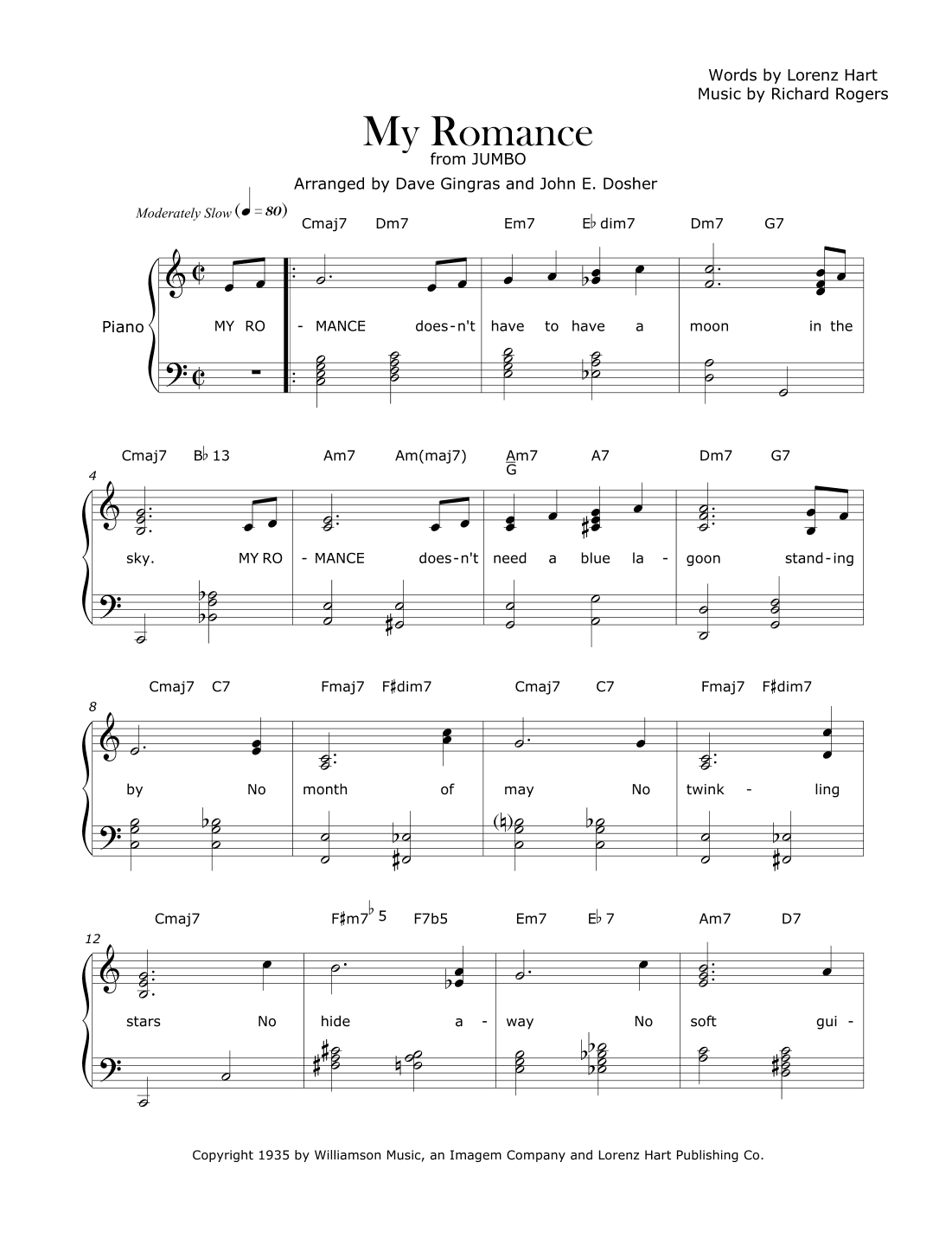 My Romance (arr. David Lee Gingras and John E. Dosher)