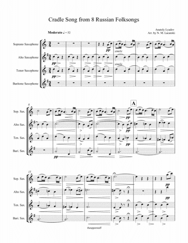 Cradle Song from 8 Russian Folksongs (arr. Nick Lacanski)