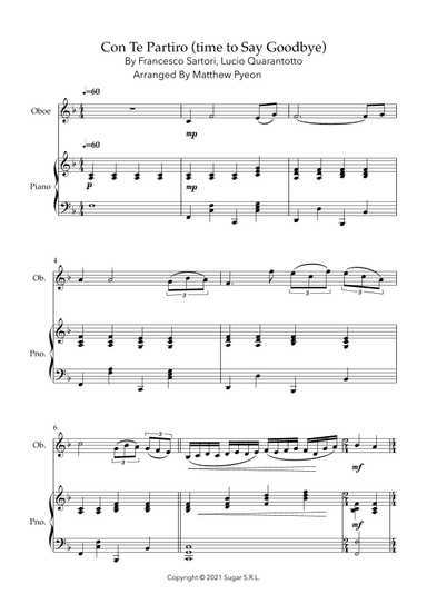 Con Te Partiro (time To Say Goodbye) (arr. Matthew pyeon)