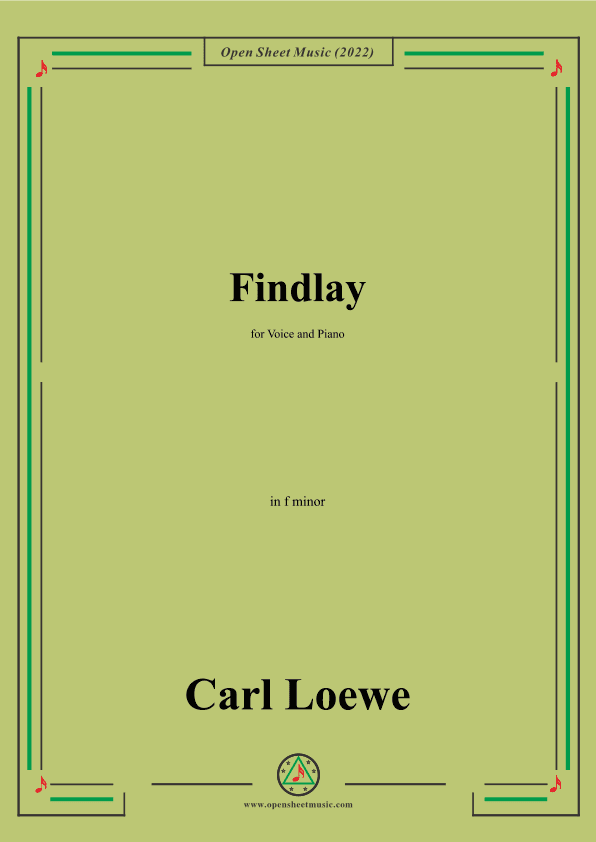 Loewe-Findlay,in f minor,for Voice and Piano (arr. OSM Press)