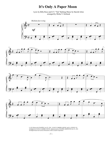It's Only A Paper Moon (arr. Misha Stefanuk)
