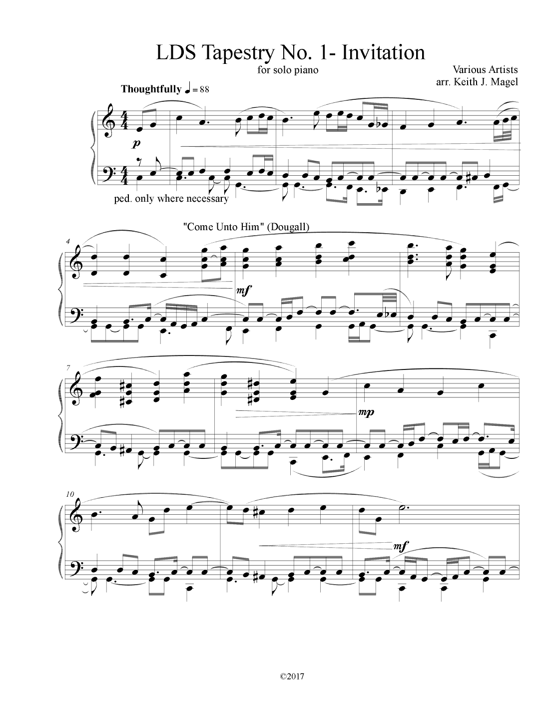 LDS Hymn Tapestry No. 1- Invitation (arr. Keith James)