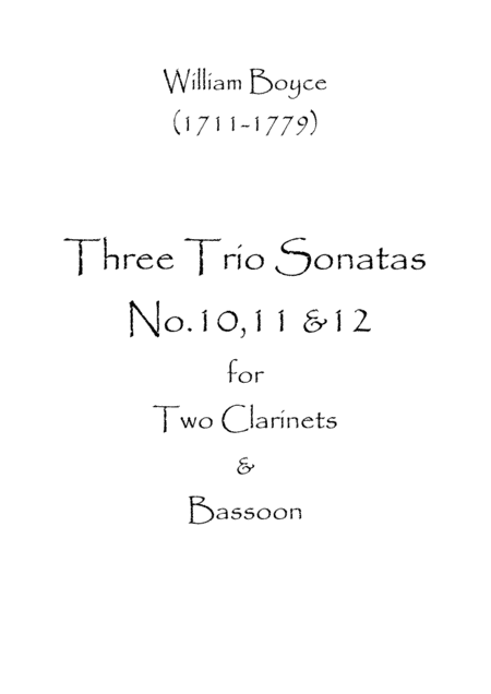 Three Trio Sonatas No.10,11 & 12 (arr. Spence Bundy)