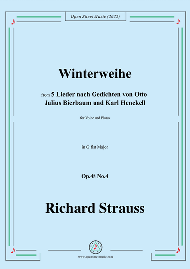Richard Strauss-Winterweihe,in G flat Major (arr. OSM Press)